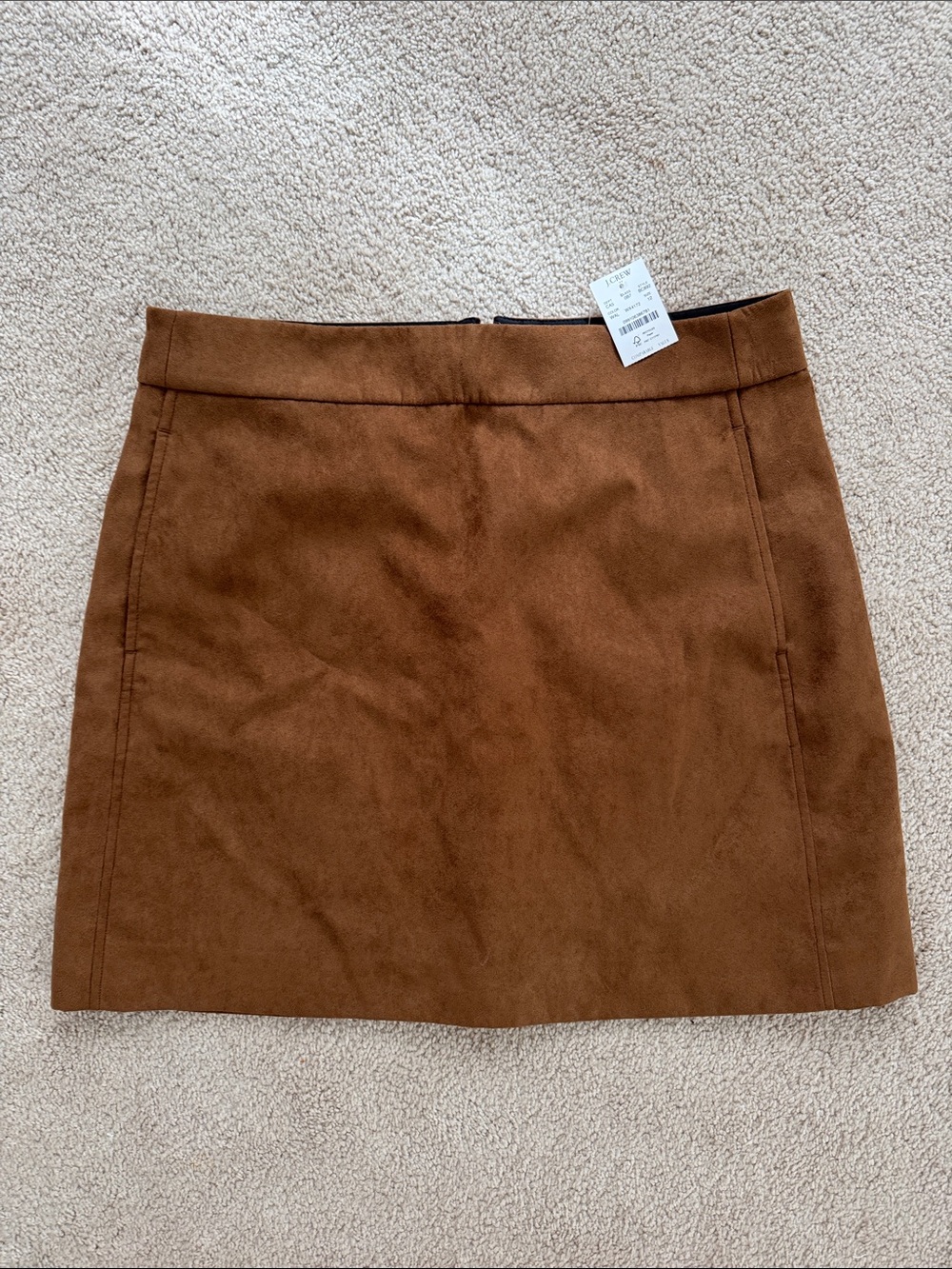 J. Crew Factory Brown Suede-Look Mini Skirt